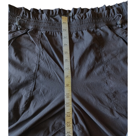 Athleta black nylon drawstring waist zipper ankle wider leg pants 16 - Picture 8 of 15